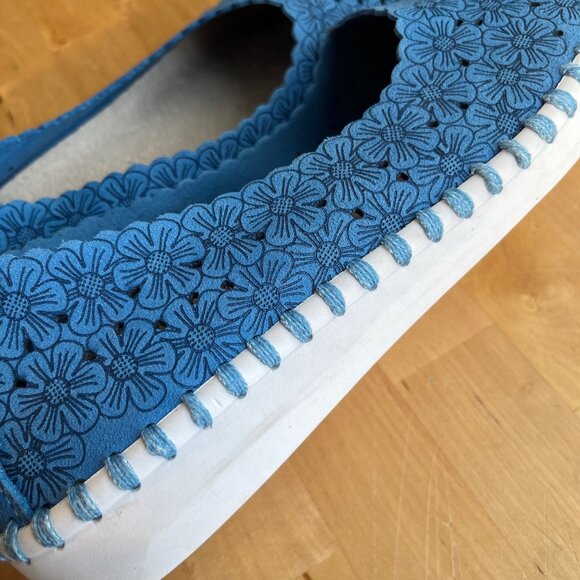 SIZE 6 36 Patrizia Spring Step Grazana Ballerina Slip-On Blue Laser Cut  Shoes - Picture 4 of 10